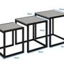 Wooden Nesting Tables Set of 3 Coffee Table, Stacking Side End Tables for Living Room, Grey Image 2