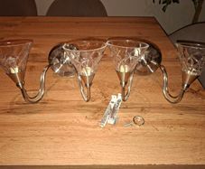 Pair of double Silver wall lights