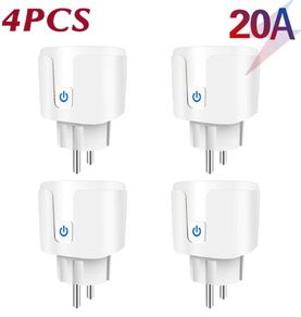 Smart Socket EU 20A AC100-240V Wifi Smart Plug Power Outlet, Alexa Google Home Voice Control, For Tuya Smart Life APP