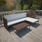 Brown Garden Lounge Set | PE rattan | Large | Modular