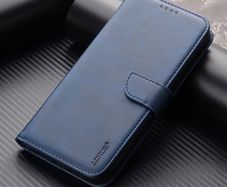 For Apple iPhone 14 Pro Max Premium Aokus Wallet Case Blue