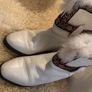 White Leather Vintage Fur Lined Boots Image 2