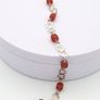 Vintage 925 Sterling Silver & Carnelian Love Hearts Bracelet Image 7