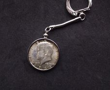 United States : 1964 Silver Kennedy Half Dollar , Keyring