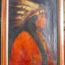 Antique  (American, 1886-1953) Portrait of an Indian Chief Oil on Canvas  28 x 21 inches Image 10