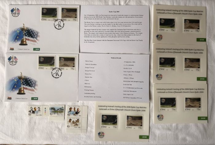 Ryder cup 2006 First Day cover lenticular stamp collection- mint condition