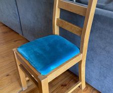 SIX Solid Wood Dining Chairs with Upholstered Seats
