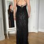 Gorgeous black ball gown with sequins and side slit Image 6