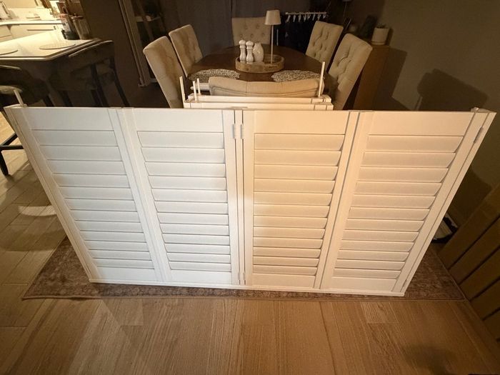 White Shutter Blinds for Bay Window