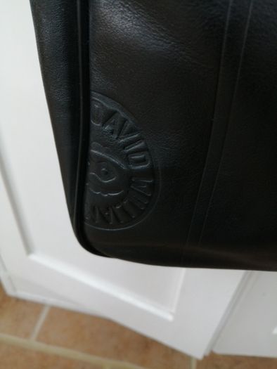 David William Black Leather Computer Bag