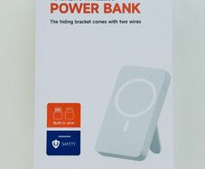 Premium 10000mAh Magnetic Wireless Power Bank with Built-in Cables and Stand - White - Brand New - 15W MagSafe & 22.5W Fast Charge