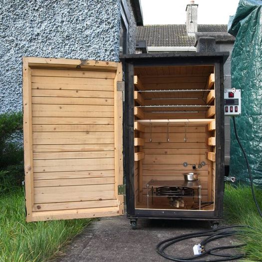 Custom Handmade Wooden Smoker, On Wheels (Pellet & Wood Chips)