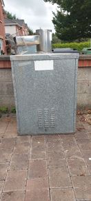 Firebird external oil boiler with housing.