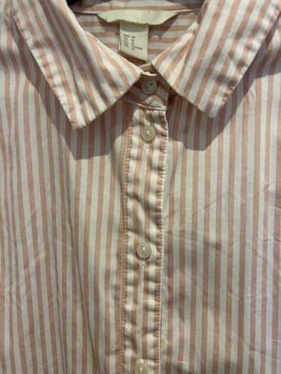 Ladies pink and white striped shirt
