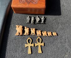 wooden box  with contents