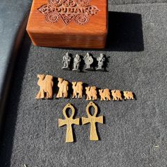 wooden box  with contents