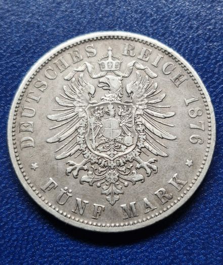 Germany 1876 Prussia 5 Mark - William I Silver coin