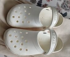 white ladies Crocs