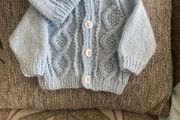 Blue cardigan and hat NB