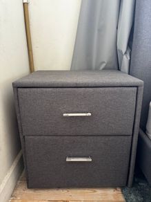 Double Bedframe & matching side drawers - Dark Grey