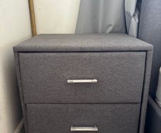 Double Bedframe & matching side drawers - Dark Grey