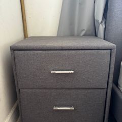 Double Bedframe & matching side drawers - Dark Grey