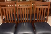 6 x Gorgeous Leather Padded Kitchen Dining Chairs - Can Deliver