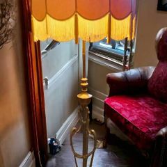 Exquisite large very heavy antique brass lamp
