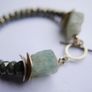 Vintage Pyrite and Jade Bracelet length 8" Image 3
