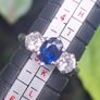 Sapphire Diamond Platinum Ring Image 2
