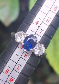 Sapphire Diamond Platinum Ring