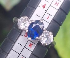 Sapphire Diamond Platinum Ring