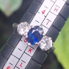 Sapphire Diamond Platinum Ring