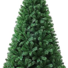 6ft Artificial Christmas Tree 900 Tips Bushy Xmas Tree with Fire Retardant PVC Tips and Metal Stand