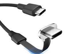USB C to USB C Cable, 60W PD Fast Charging 3.3FT, 90 Degree Right Angle USB C Cable, Flat Charger Cord for iPhone 15, Samsung Galaxy, MacBook, iPad, Steam Deck, Nintendo Switch - New