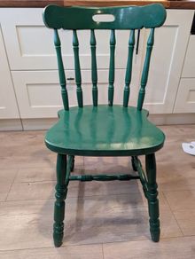 green wooden chair