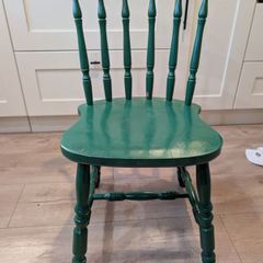 green wooden chair
