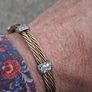 Italian Gold Gilded Sterling Silver CZ Torc Image 2