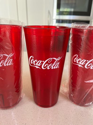 Coca Cola American Plastic Glasses x 4