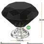 10Pcs 30mm Crystal Door Knobs, Glass Drawer Knobs Crystal Door Handles Diamond Pulls Zinc Alloy with 40 Screws of 2 Sizes 25mm, 19mm for Home Kitchen Office Chest Bin Drawer Decorating, Black Image 2