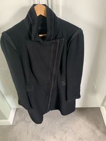 Black Zara coat - very stylish detail