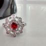 Garnet & White Sapphire Crystal Gemstone Ring Image 3