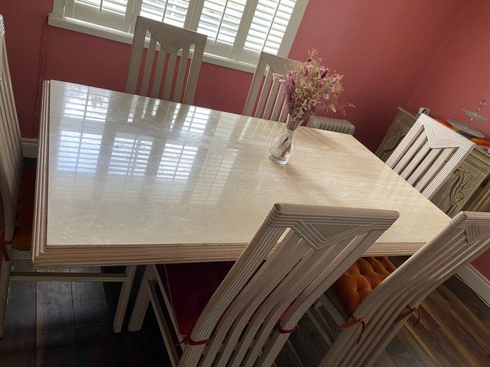 Marble Dinning Table + 8 Chairs
