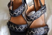 Black leather sandals 6.5 as new
