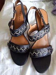 Black leather sandals 6.5 as new