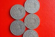 5 British Two Shilling in Sequence