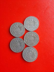 5 British Two Shilling in Sequence