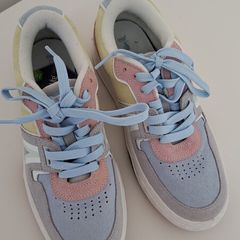 New Lacoste multicolour pastel suede shoes