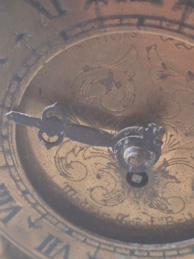 Vintage Brass Lantern Smiths Mantel Clock,  A Bedchamber or Temple Clock, with Key and working