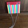 Small square shape rainbow stripe cross body bag Image 3